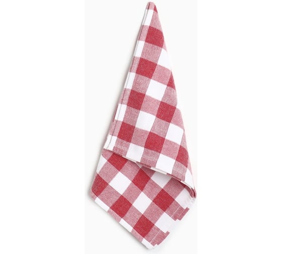 Изображение товара Полотенце Этель Клетка красный, 38x63 см, 100% хлопок 9621416