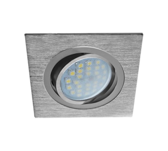 Изображение товара Светильник встраиваемый литой поворотный Ecola MR16 DL205 GU5.3 Квадрат Шлифованный алюминий / Хром 25x92x92 FC16PSECB