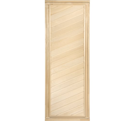 Изображение товара Глухая диагональная дверь Банные Штучки 1.9x0.7 м, липа Класс А, коробка из сосны, с ручками, 03684