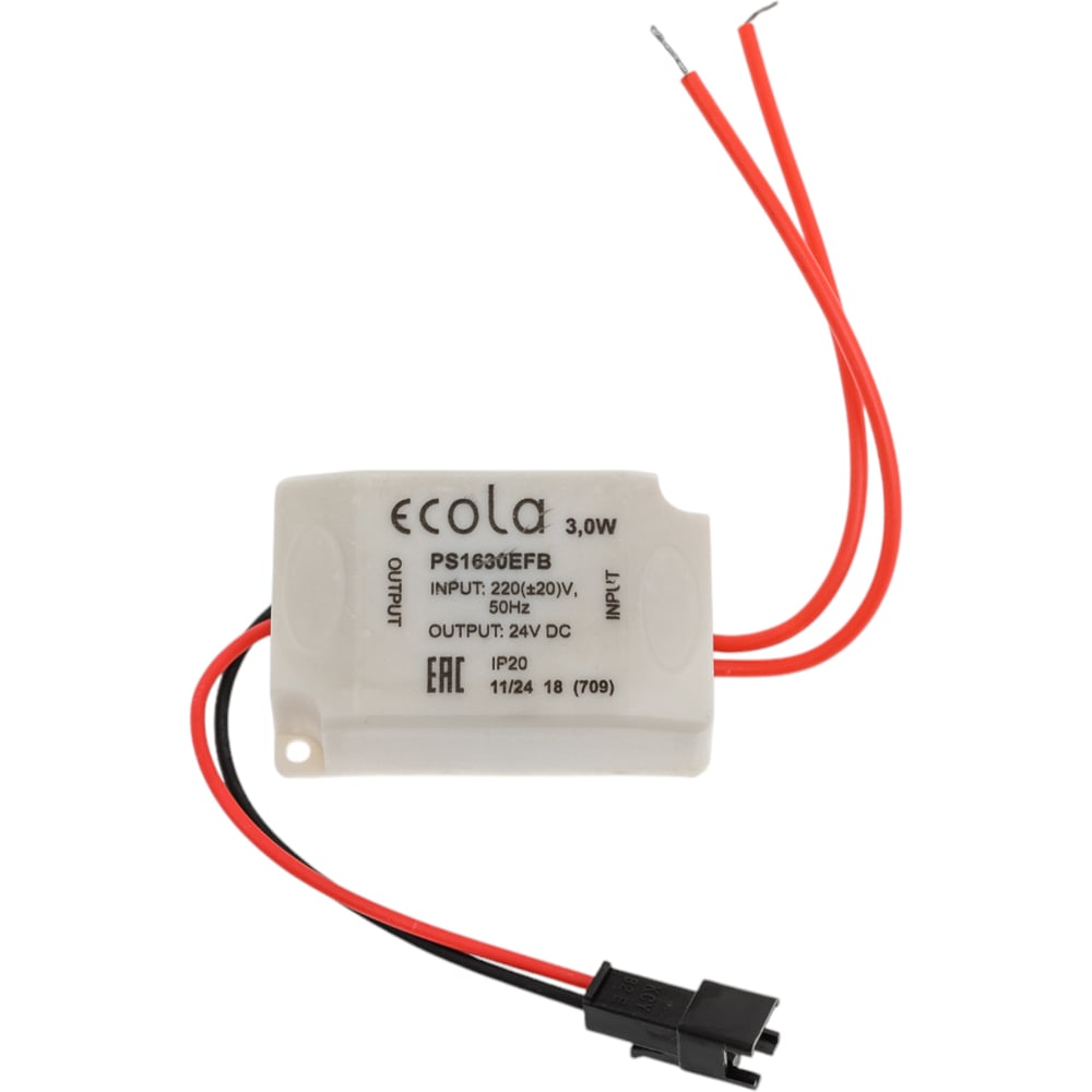 Изображение товара Блок питания для светильников MR16 24V 3W Ecola PS1630EFB компактный надежный