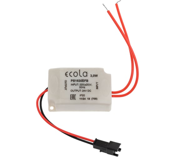 Изображение товара Блок питания подсветки светильника Ecola MR16 LD Power supply MR16 LDxxxx 24V, 3.0W PS1630EFB