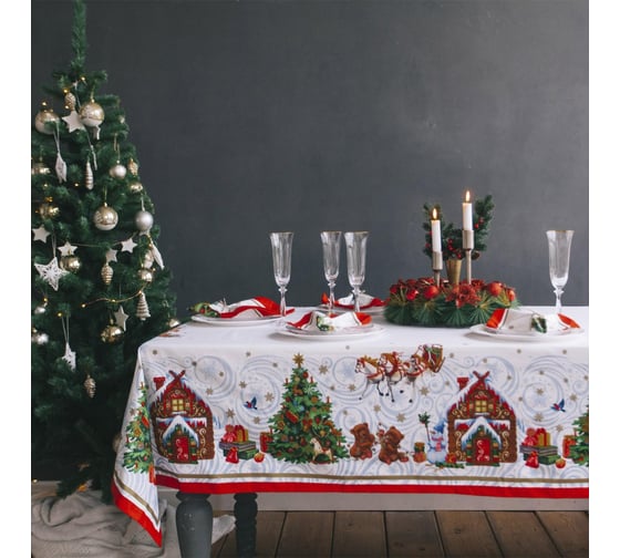 Изображение товара Скатерть Этель Новогодняя сказка 150x180см +/-3см с ГМВО, хлопок 100% 1534782