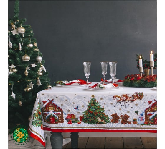 Изображение товара Столовый набор Этель Новогодняя сказка скатерть 150x220 см +/-3см с ГМВО, салфетка 40x40 см-12 шт. 1652726