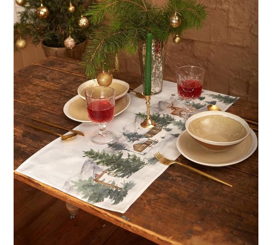 Изображение товара Дорожка на стол Этель Forest animals 30x70 +/- 5 см, 100% хлопок, саржа 190 гр/м2 7346933