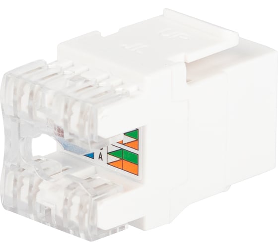 Изображение товара Коннектор RJ45 CAT6 UTP Keystone, цвет белый ЭРА Люки ОФИС 18800201 Б0063290