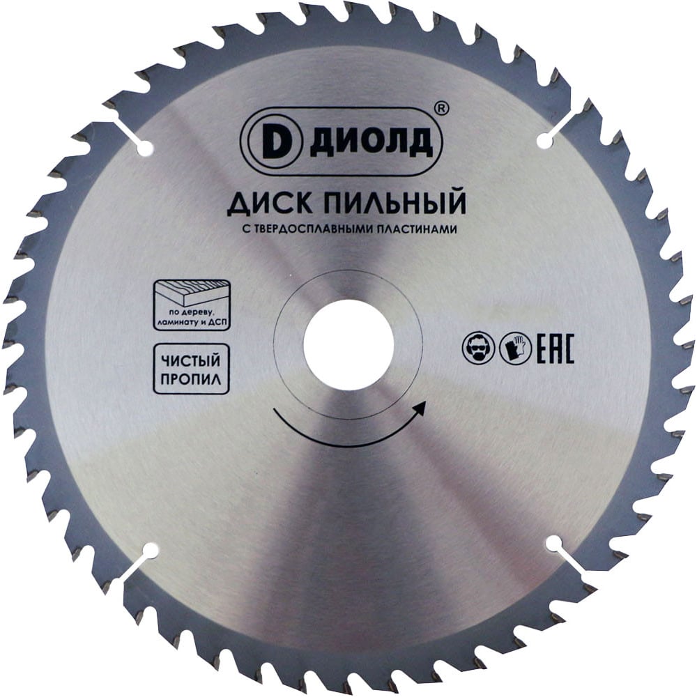 Изображение товара Пильный диск ДИОЛД 90061016 по дереву 160х20 мм 48 зубьев чистый рез
