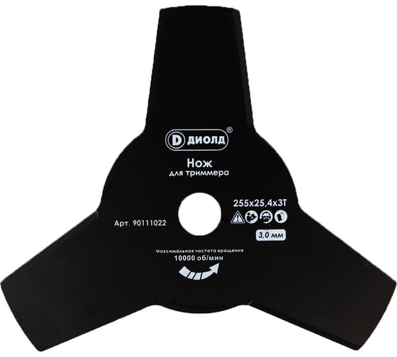 Изображение товара Нож (255х3х25.4 мм; 3Т) для триммера ДИОЛД 90111022