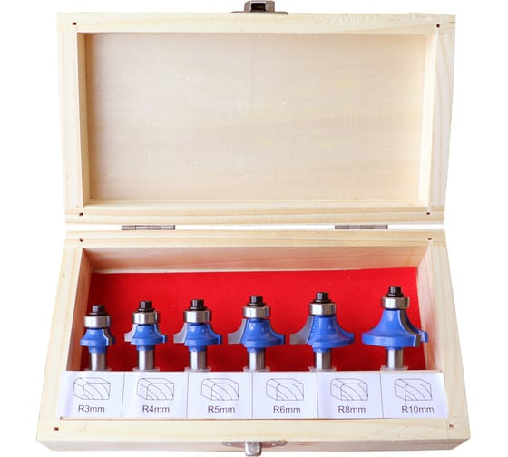 Изображение товара Набор фрез А по дереву (6 шт; хвостовик 8 мм) ДИОЛД 90101009