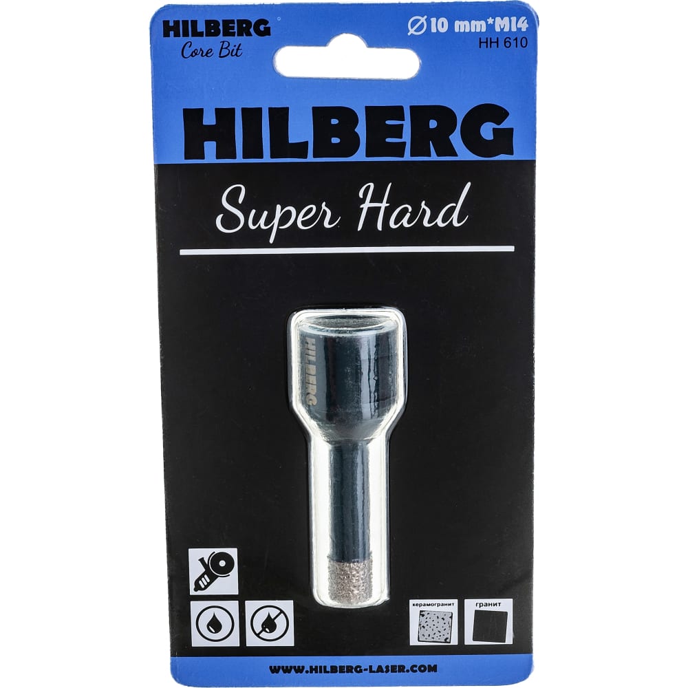 Коронка алмазная по керамике и керамограниту Hilberg коронка алмазная по бетону laser 22 мм hilberg hm222