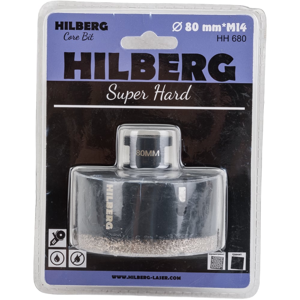 Коронка алмазная по керамике и керамограниту Hilberg чашка алмазная по керамограниту hilberg для шлифовки и заусовки