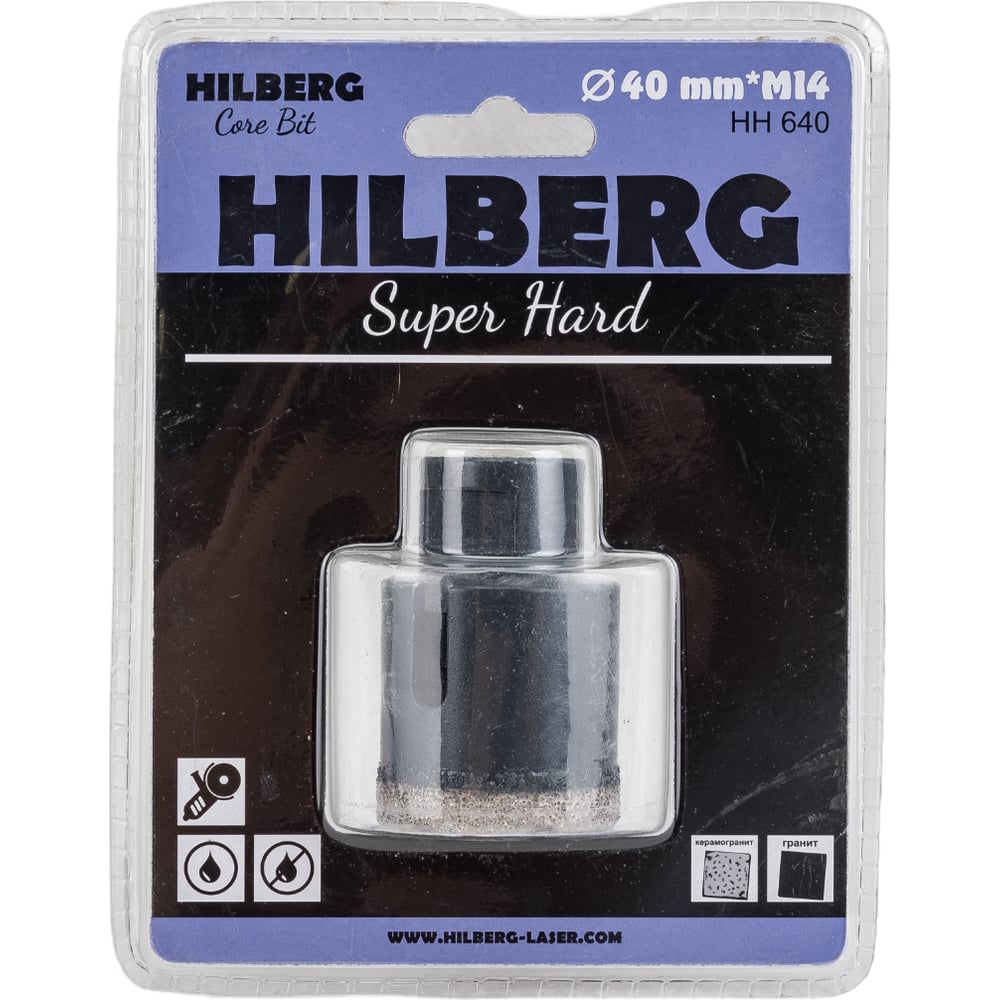Алмазная коронка по керамике и керамограниту Hilberg алмазная коронка hilberg