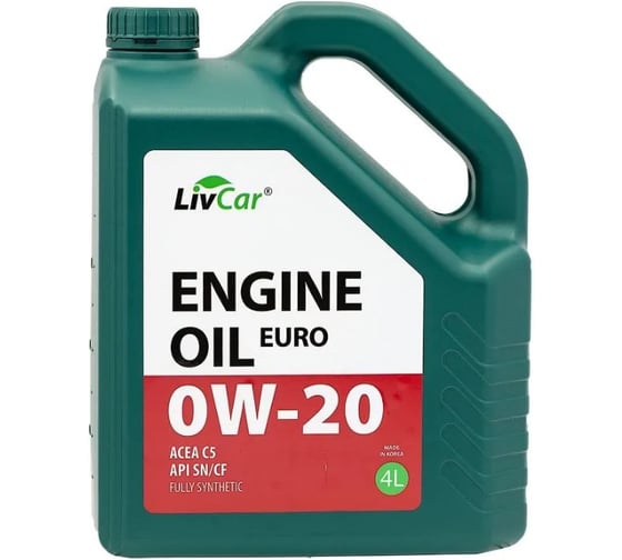 Изображение товара Масло моторное LIVCAR 0W-20 Engine Oil EURO 0W-20 ACEA C5 API SN/CF 4л LC7110020-004