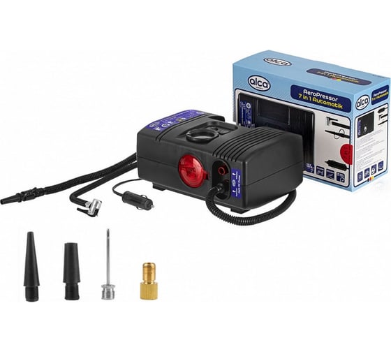 Изображение товара Компрессор Alca Automatik 7 in 1 с фонарем, 12 В, 12 А, 9 л/мин, 125 Вт 213000