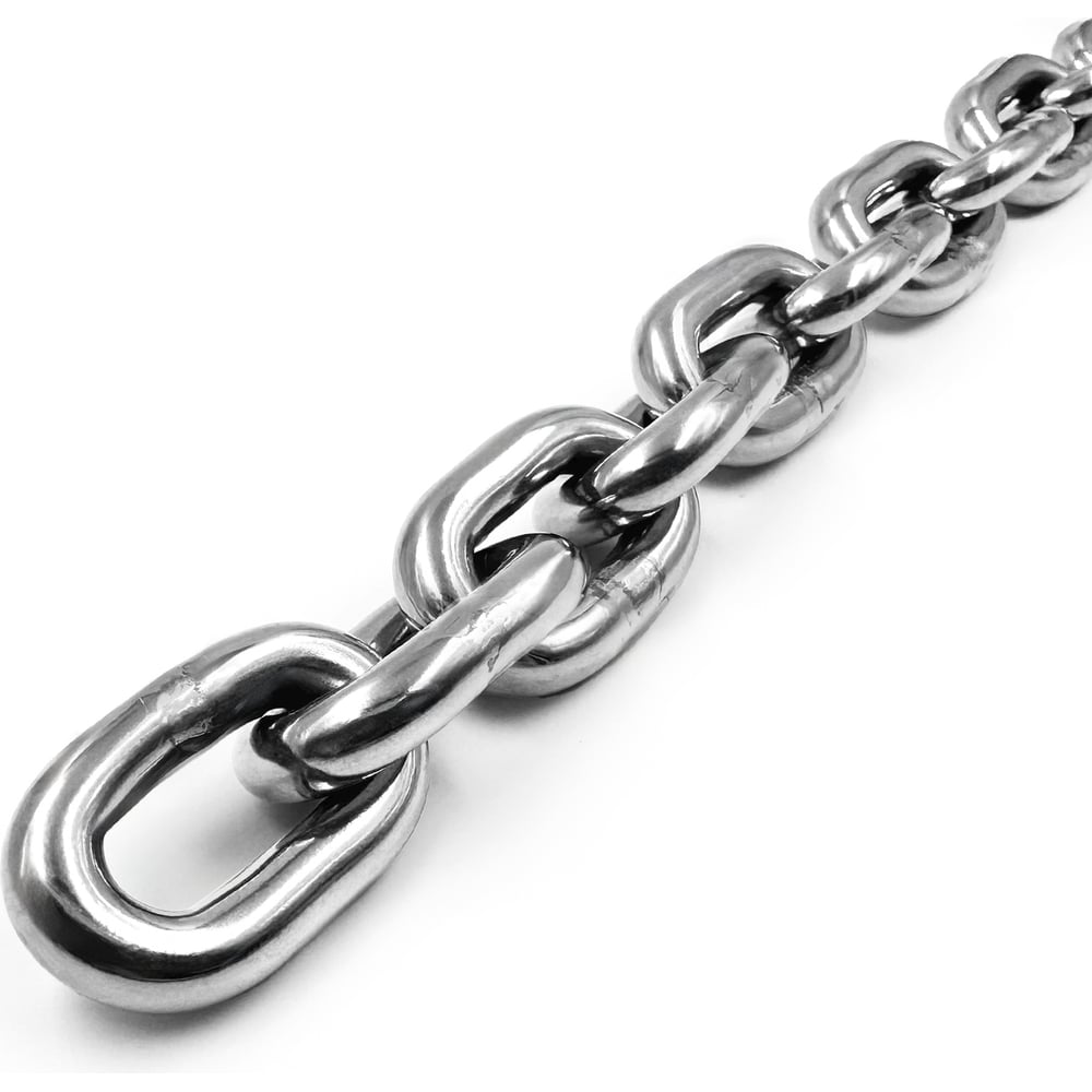 Изображение товара Цепь нержавеющая KREPFIELD 10x28 мм DIN 766 А2, 7 метров