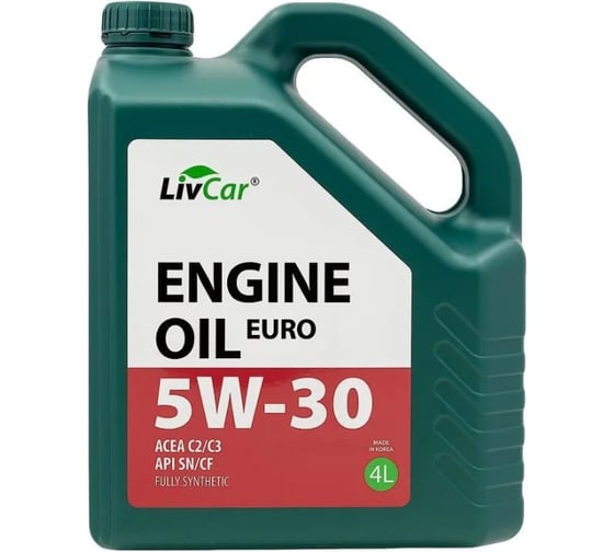 Изображение товара Масло моторное LIVCAR 5W-30 Engine Oil EURO 5W-30 ACEA C2/3 API SN/CF 4л LC7110530-004