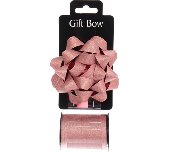 Изображение товара Набор для декорирования Серпантин "Мерцание" бант d=10 см, лента 1,6 см (10 м), Шоколад 214-281