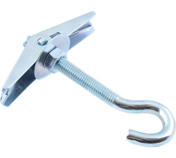 Изображение товара Складной пружинный дюбель с крюком Стройбат М3 белый цинк 247981