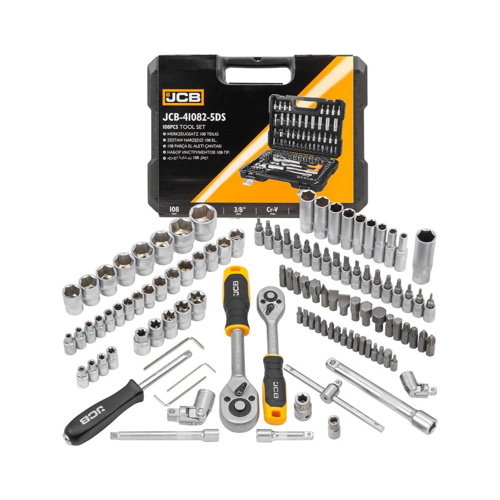 Набор инструментов JCB 108 пр. 1/4'', 3/8'' (6гр.) JCB-41082-5DS(59719)