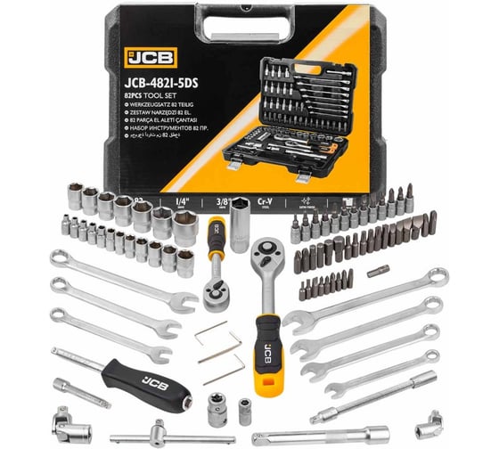 Изображение товара Набор инструментов JCB 82пр. 1/4, 3/8 JCB-4821-5DS(59773)