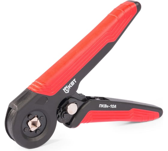 Изображение товара Пресс-клещи КВТ ПКВк-10А серия ПРОФИ (кримпер) для опрессовки втулочных наконечников 101397