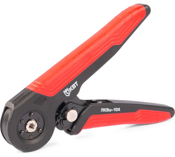 Изображение товара Пресс-клещи КВТ ПКВш-10А серия ПРОФИ (кримпер) для опрессовки втулочных наконечников 101398