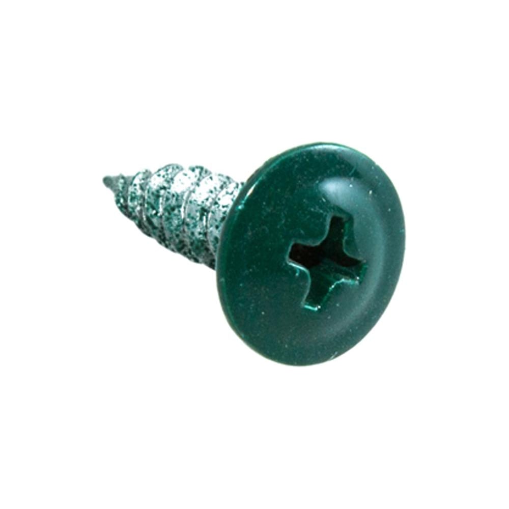 Изображение товара Саморезы для тонких пластин Стройбат 4,2x16 темно-зеленый/белый цинк 20 шт 232840