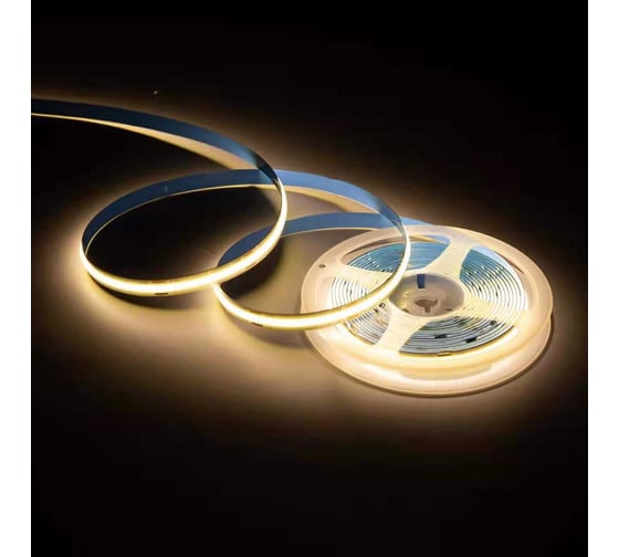 Изображение товара Светодиодная лента Apeyron 24В, 12Вт/м, COB, 320д/м, IP20, 1000Лм/м, подложка 8мм, 5м. 3000К 00-381