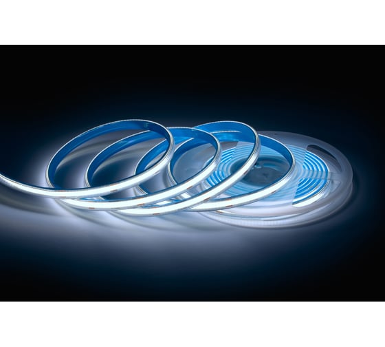 Изображение товара Светодиодная лента Apeyron 24В, 12Вт/м, COB, 320д/м, IP65 в пвх, 1000Лм/м, подложка 8мм, 5м. 6500К 00-392