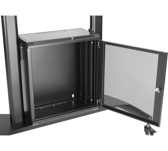 Изображение товара Стойка Digis DSM-P2106CB мобильная для ТВ 55"-100" до 100 кг с рэком для оборудования, VESA до 1000x600мм, наклон -10/+5 изменение высоты ТВ, полка для камеры 0 46402