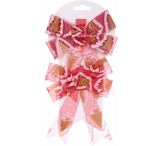 Изображение товара Бант на елку Серпантин "Очарование" 14*18 см, набор 2 шт, Красный 185-0675