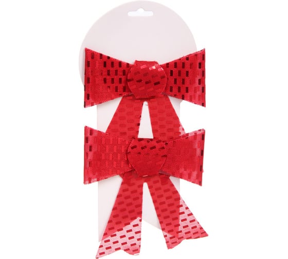 Изображение товара Бант на елку Серпантин "Сияние" 13*16 см, набор 2 шт, Красный 185-0773