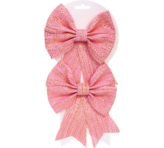 Изображение товара Бант на елку Серпантин "Шик" 14*18 см, набор 2 шт, Розовый 185-0709