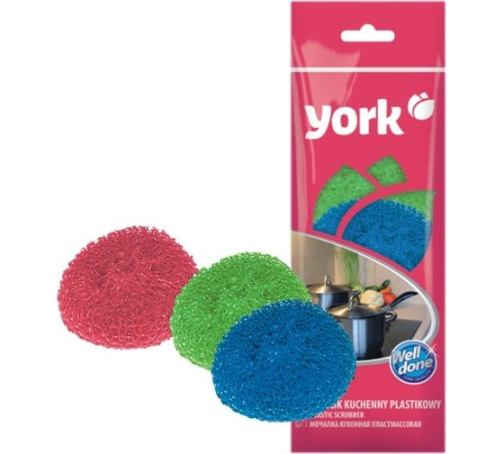 Изображение товара Губка для посуды YORK пластик, 3 шт. 001010