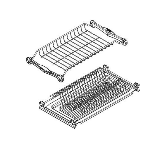 Изображение товара Сушка INOXA 2-уровневая в базу 600, без рамки, поддон 1 шт пластик, отделка серая 701/60GPM