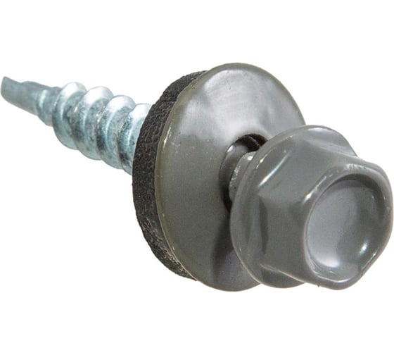 Изображение товара Кровельные саморезы с буром Стройбат 4,8x35 темно-серый 60 шт 304600