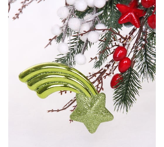 Изображение товара Елочная игрушка Серпантин "Звезда желаний" 11*5*1,5 см, зеленый 916-0810