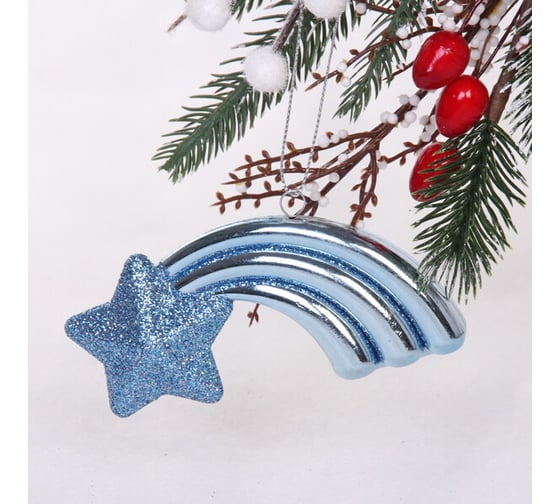 Изображение товара Елочная игрушка Серпантин "Звезда желаний" 11*5*1,5 см, голубой 916-0809