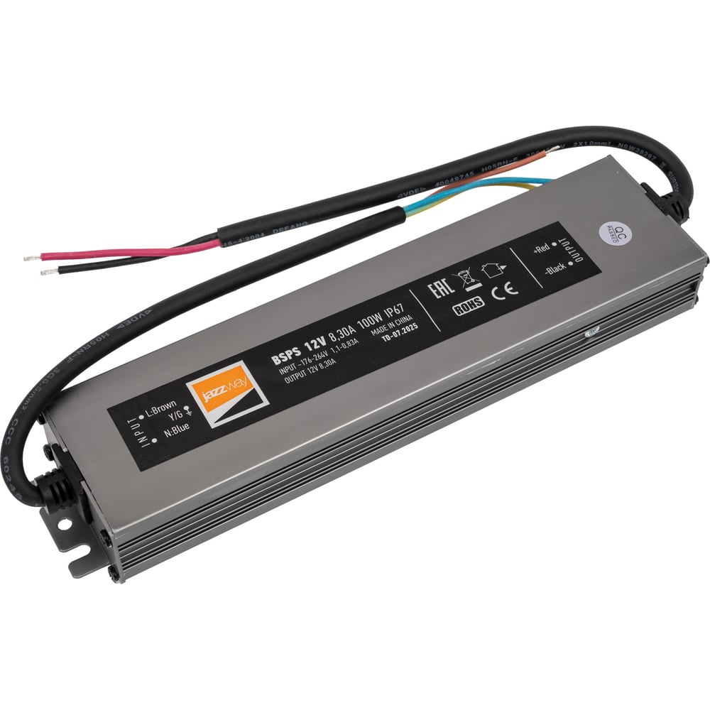 Изображение товара Блок питания 100Вт 12В IP67 для светодиодных лент Jazzway 3329280A влагозащищенный