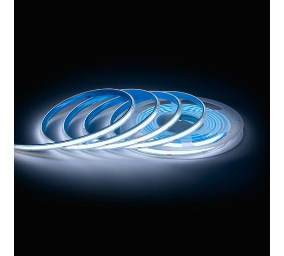 Изображение товара Светодиодная лента Apeyron 24В, 15Вт/м, COB, 560д/м, IP65 в пвх, 1200Лм/м, подложка 8мм, 5м. 6500К 00-491