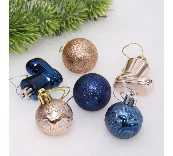 Изображение товара Набор украшений Серпантин "Волшебное сияние" 4 см, 13 предметов, сапфир/шампань 201-3659