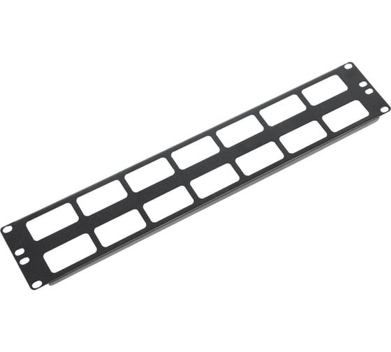 Изображение товара Горизонтальный кабельный органайзер ЦМО 19, 2U, с окнами для кабеля, черный ГКО-О-2-9005