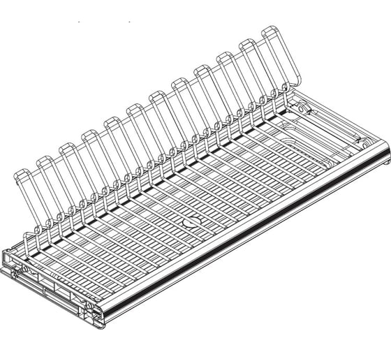 Изображение товара Сушка INOXA Ellite 1-уровневая в базу 800/18, с рамкой, поддон пластик, отделка орион серый 716KITP80ZAR516-18