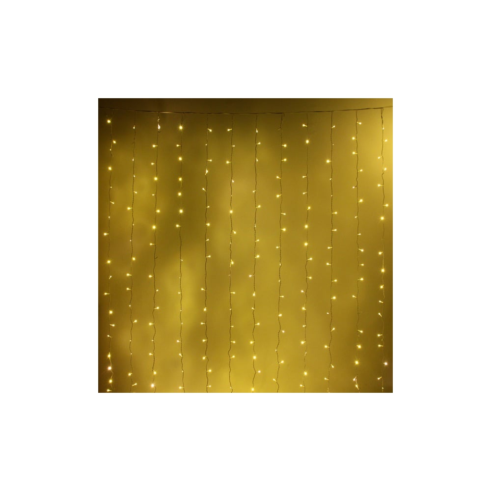 Изображение товара Гирлянда для улицы Серпантин ЗАНАВЕС "Мерцание" ш3м* в2,5 м 480 ламп LED, белый провод, 1 режим, IP-65, Теплый белый (возможность соединения) 725-509