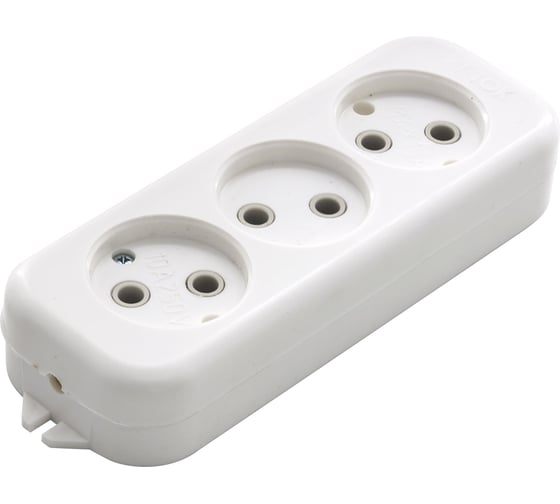 Изображение товара Колодка для удлинителя Very 3 розетки, 10А, б/з, (шт.) 89-0-003