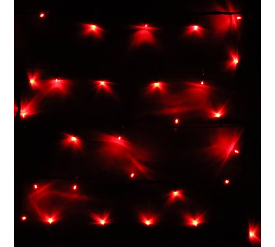 Изображение товара Гирлянда для дома Серпантин 7,5м, 80 ламп, LED, зеленый провод, 8 режимов, IP-20, Красный 183-814