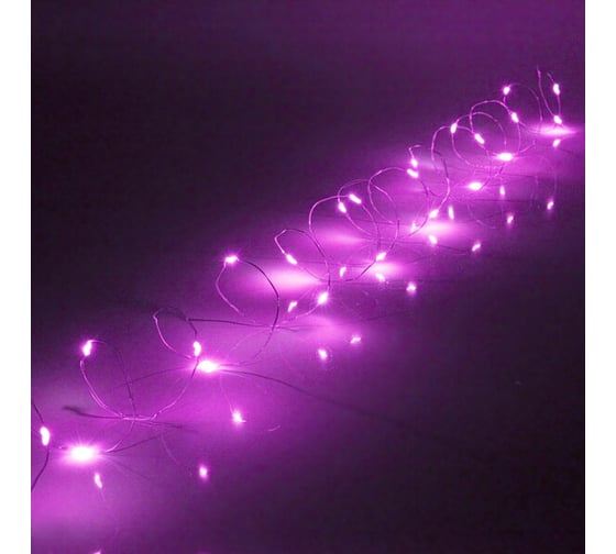 Изображение товара Гирлянда для дома Серпантин на батарейках 3.0 м, 30 ламп, LED, 1 режим, IP-20, Фиолетовый 183-0204