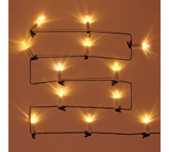 Изображение товара Гирлянда для дома Серпантин 4 м, 20 ламп, LED, "Свечи", зеленый провод, IP-20, Теплый белый 183-116