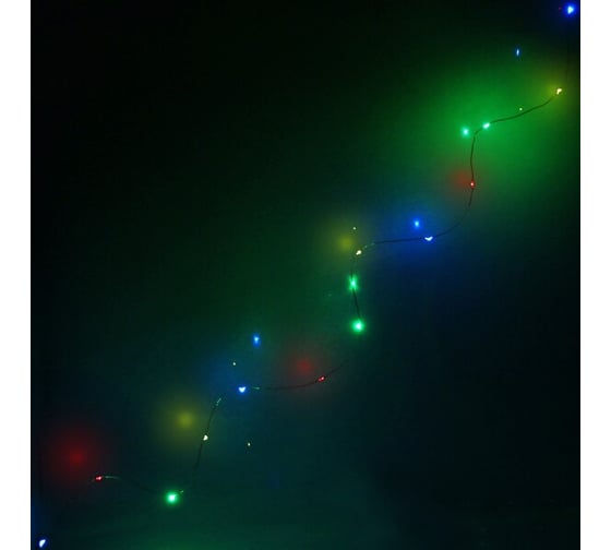 Изображение товара Гирлянда для дома Серпантин на батарейках 1,5 м, 15 ламп, LED, 1 режим, IP-20, Мультицвет 196-103