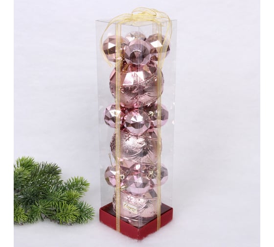 Изображение товара Набор шаров Серпантин "Miracle" 10 см + 5 см, 15 предметов, Розовое золото 201-3143