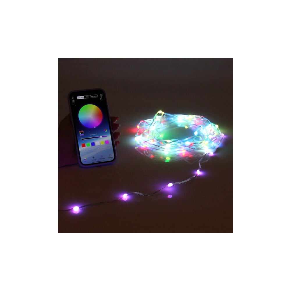 Изображение товара Гирлянда для дома Серпантин НИТЬ-SMART 10 м 100 LED RGB управление через телефон USB